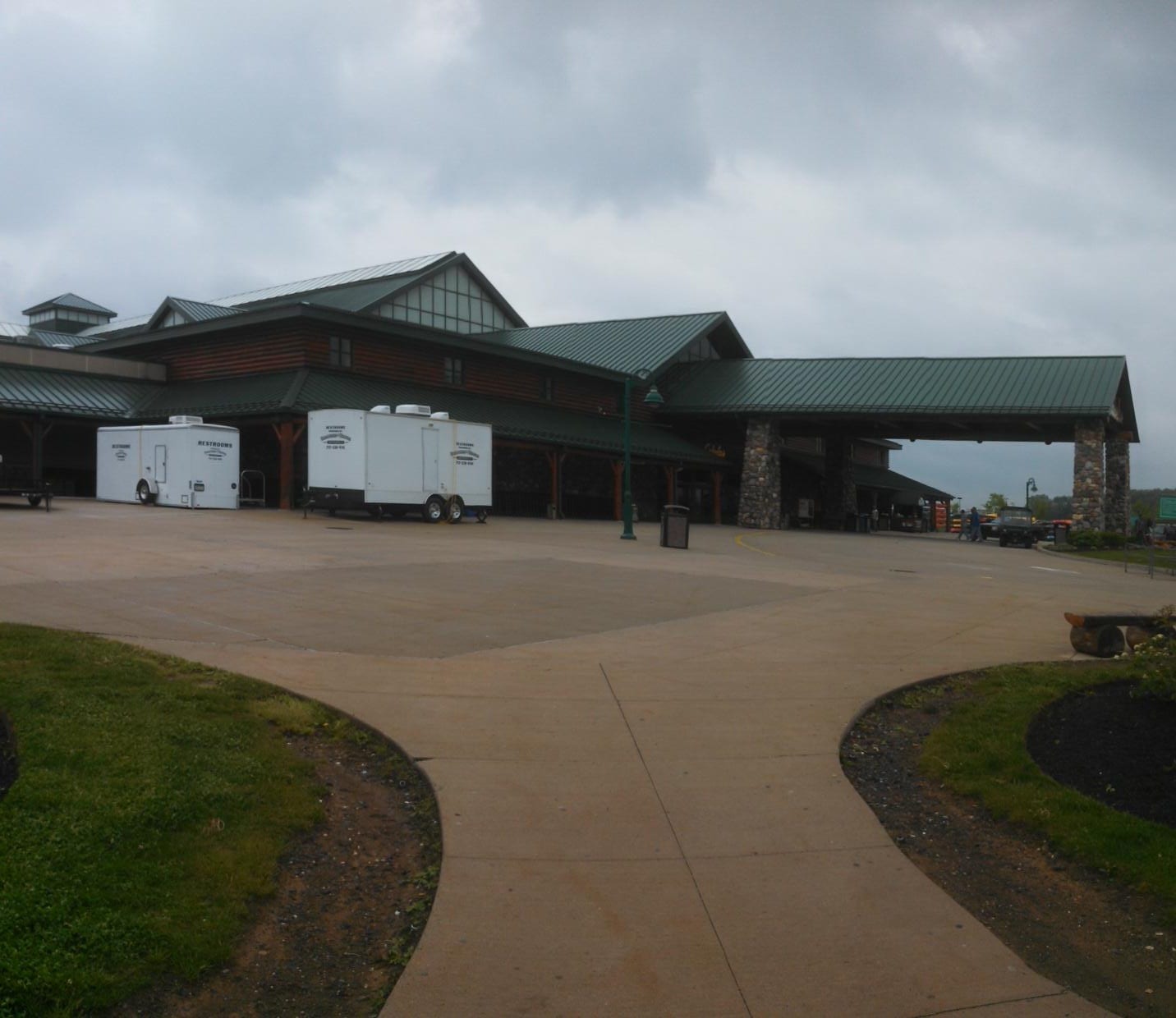 trailers used at a cabelas remodel