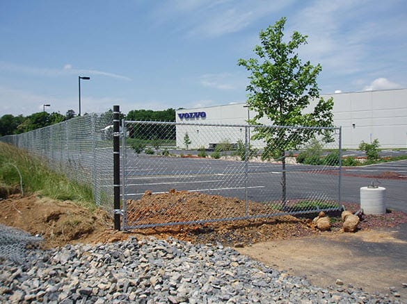 temporary fencing around a business parking lot
