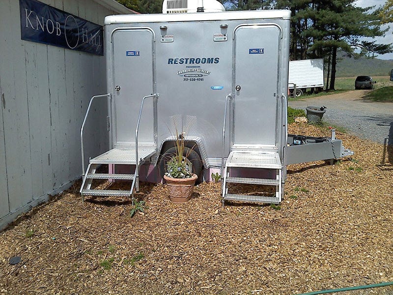 2 stall portable restroom